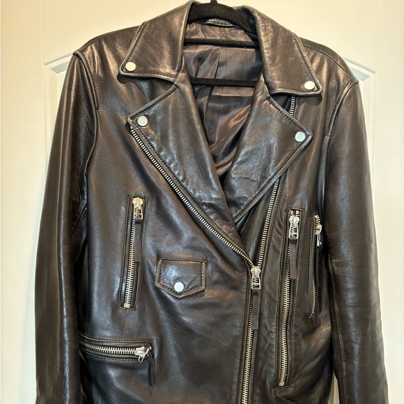 Zara Oversized Leather Moto Jacket - Picture 2 of 5